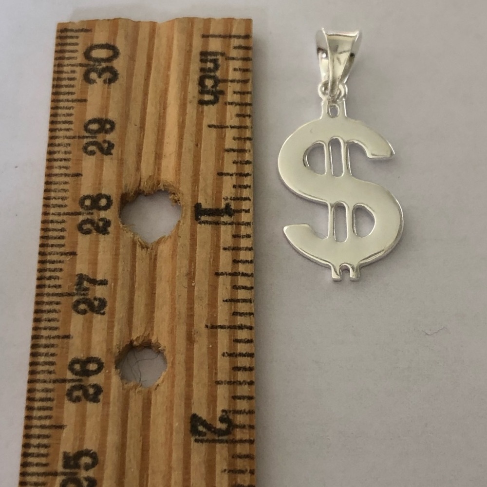 Unisex $ pendant 925 sterling silver